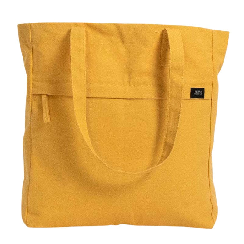 Terra Thread Organic Cotton Executive Work Tote Bag Mustard Yellow