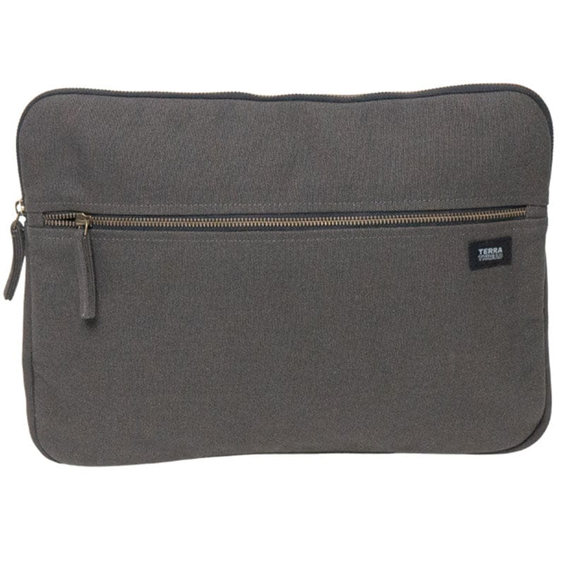 Terra Thread Organic Cotton Laptop Sleeve 15 Inch Charcoal Grey