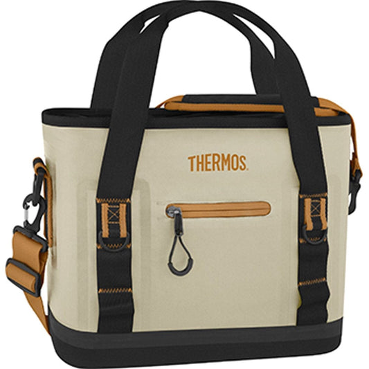 Thermos PVC Free 12 Can Insulated Cooler Tote Cream & Tan