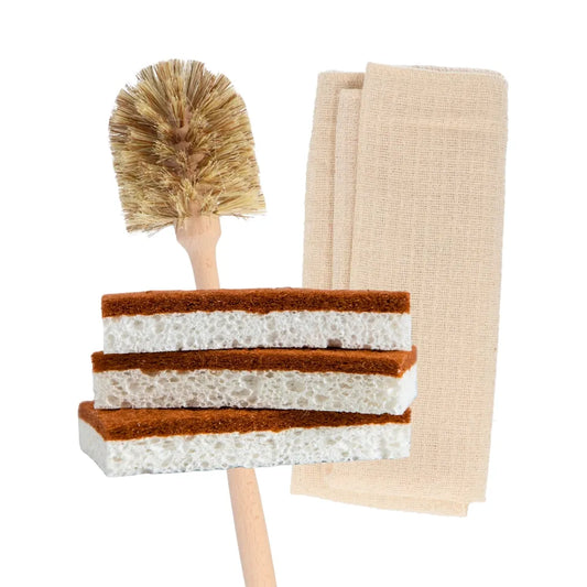 Brush & Sponge Bundle - For Toilet & Bathroom Cleaning