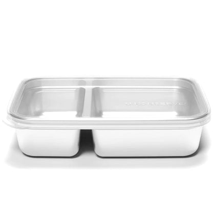 U Konserve Rectangle Divided Stainless Steel 825ml / 28oz Clear Silicone Lid