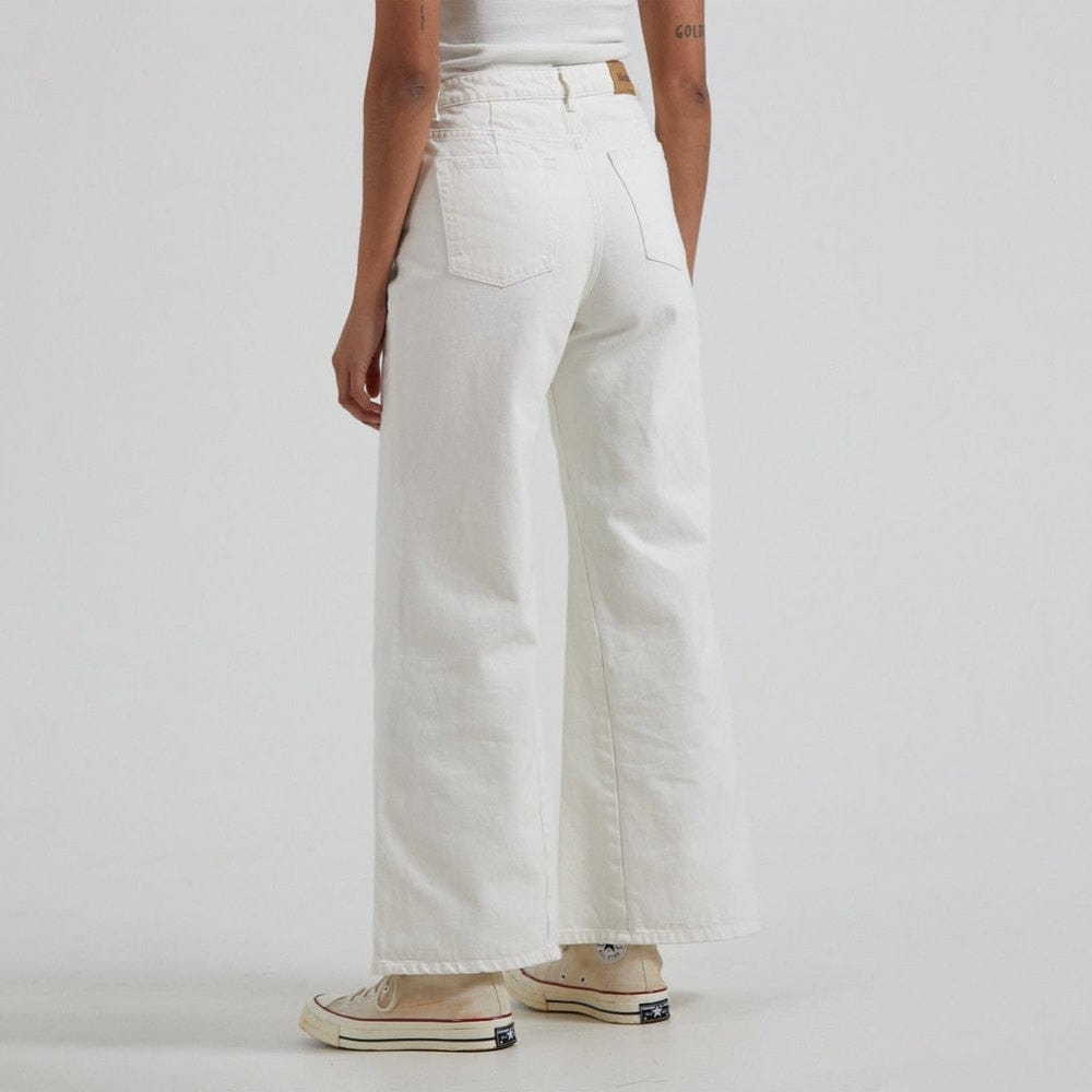 Afends Gigi Organic Denim Flared Leg Jeans - Off White