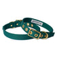Animals In Charge All Weather Dog Collar - Forest Green Brass
