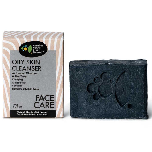 Australian Natural Soap Company Face Cleanser Bar - Oily Skin (Charcoal)