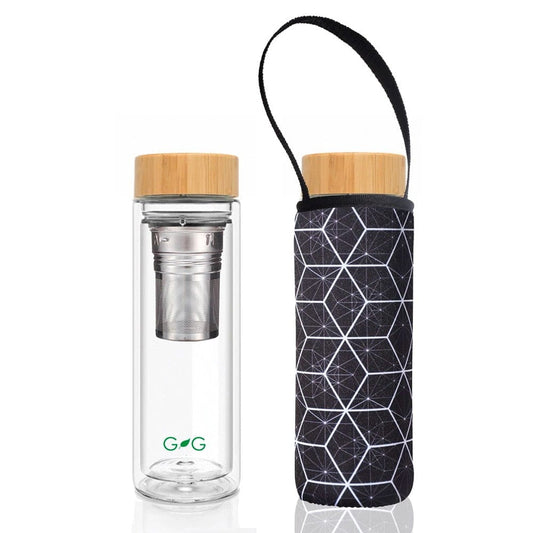 BBBYO Glass Tea Flask with Carry Cover 500ml - Constellation