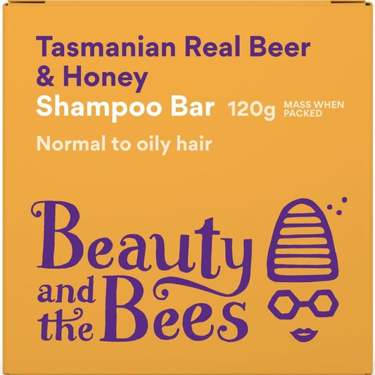 Beauty & the Bees Real Beer & Honey Shampoo Bar 120g - Ginger, Cinnamon, Nutmeg