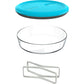 BeetBox Glass Lunch Box Ocean Blue with Cream Band