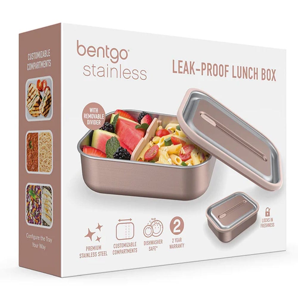 Bentgo Microwavable Stainless Steel Leak-proof Lunch Box 1200ml Rose Gold