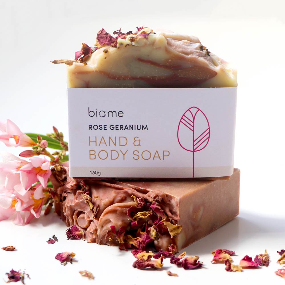 Biome Rose Geranium Hand & Body Soap 160g image 1