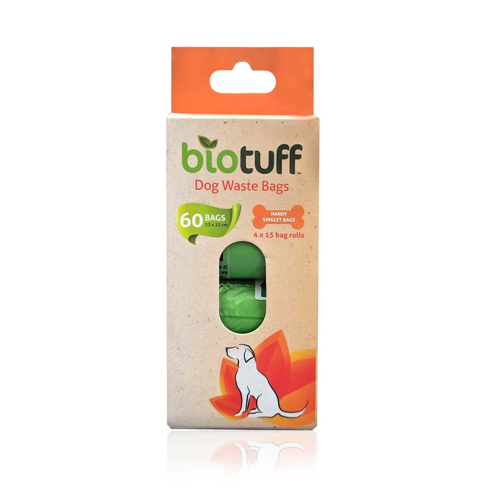 Biotuff Compostable Dog Waste Bags - 60 bags in box