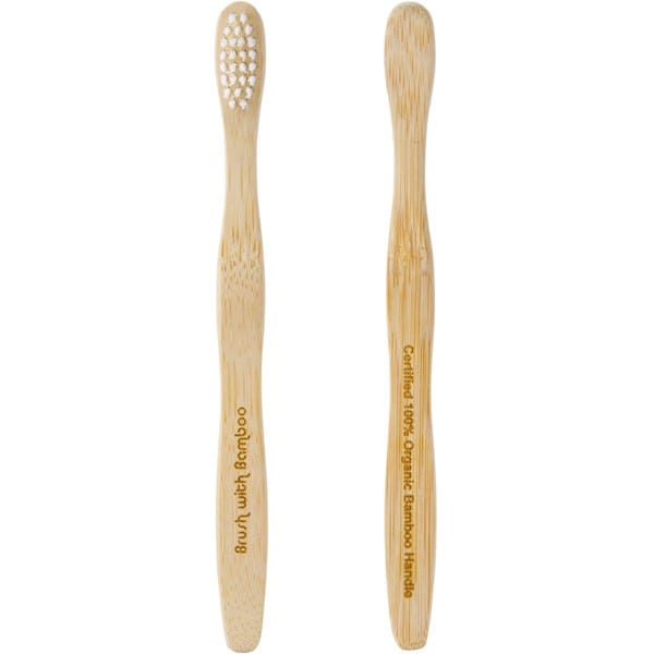 Brush with Bamboo Organic Bamboo Toothbrush Castor Bean Oil Based Bristles - Kids Soft