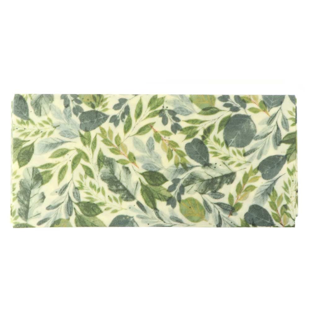 Candlestick Maker Beeswax Wrap 38cm x 72cm - Green Leaves