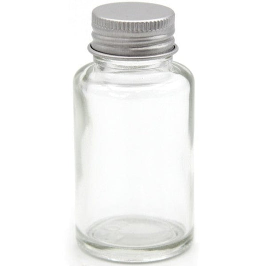 Clear Glass Bottle with Silver Lid 30ml