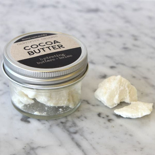 Cocoa Butter Certified Organic in Glass Jar 50g