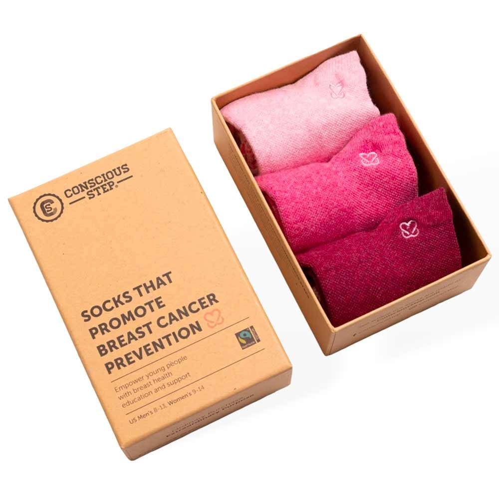 Conscious Step Ankle Collection 3pk - Socks That Promote Breast Cancer Prevention