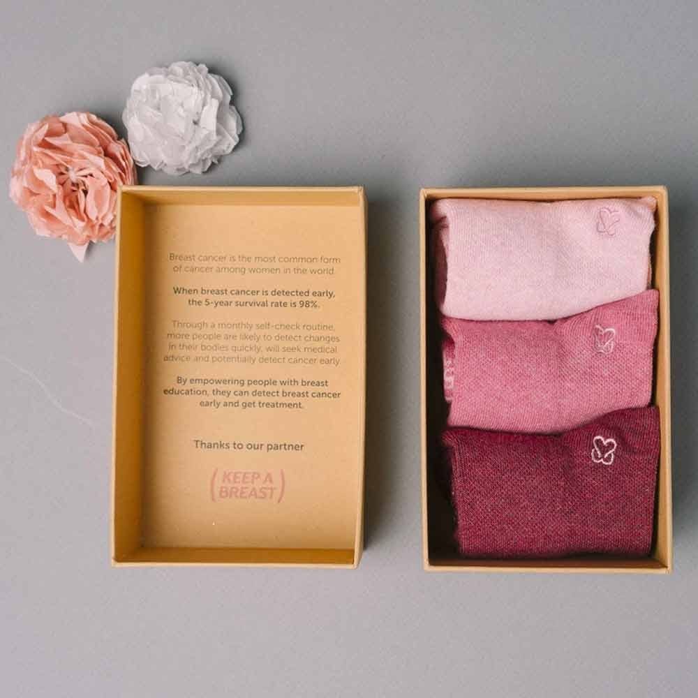 Conscious Step Ankle Collection 3pk - Socks That Promote Breast Cancer Prevention