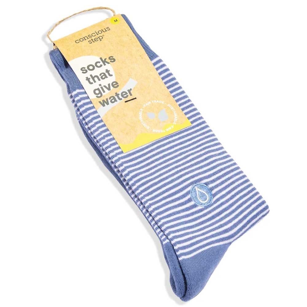 Conscious Step Socks That Give Water - Blue Stripes