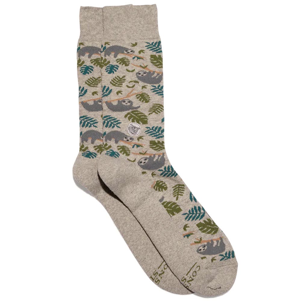 Buy Conscious Step Socks That Protect Sloths - Grey Leaf – Biome Online
