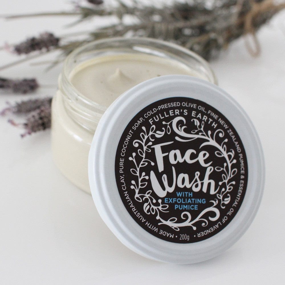 Corrynne's Fuller's Earth Exfoliating Face Wash with Pumice in Glass Jar