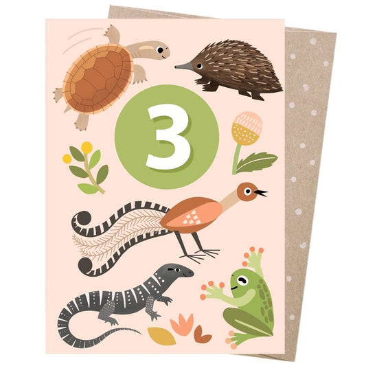 Earth Greetings Card - Age 3 Menagerie