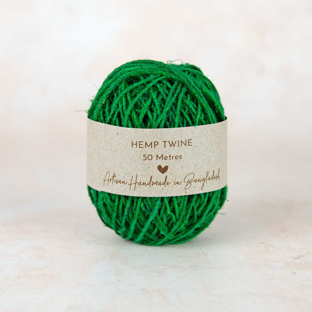 Buy Fair Trade Handspun Hemp Twine 50m Green Online