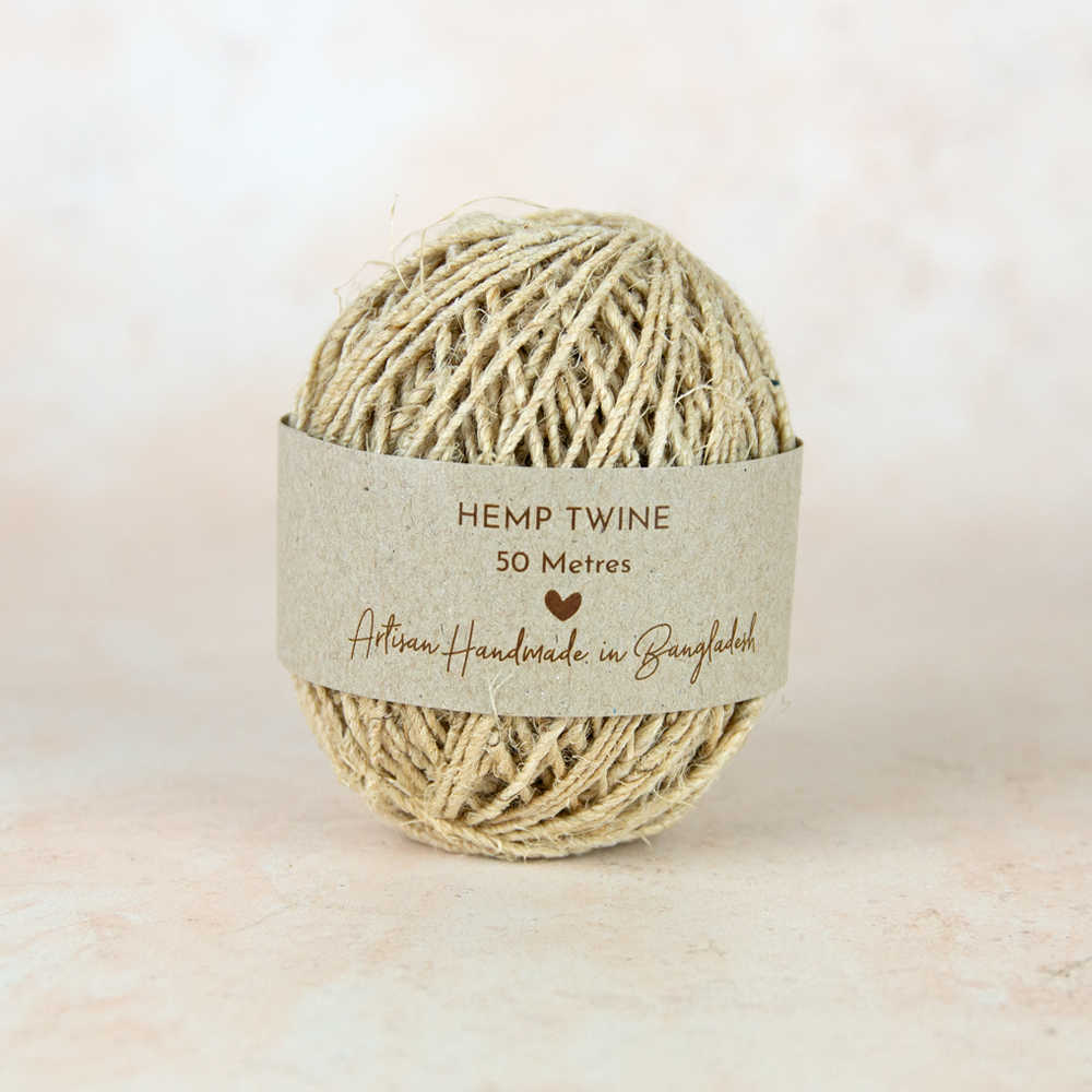Earth Greetings Fair Trade Handspun Hemp Twine 50m - Natural