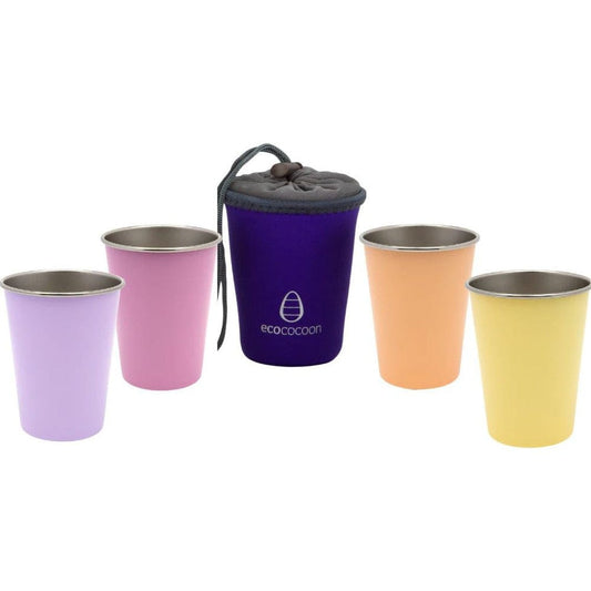 EcoCocoon Stainless Steel 4 Cup Set - Candy Drops