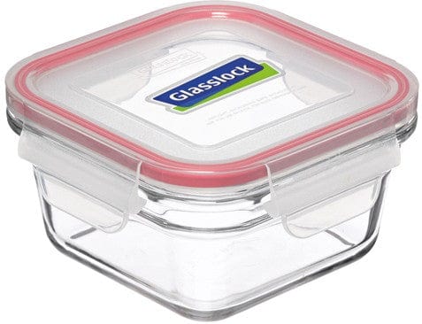 Glasslock oven safe container 405ml square red