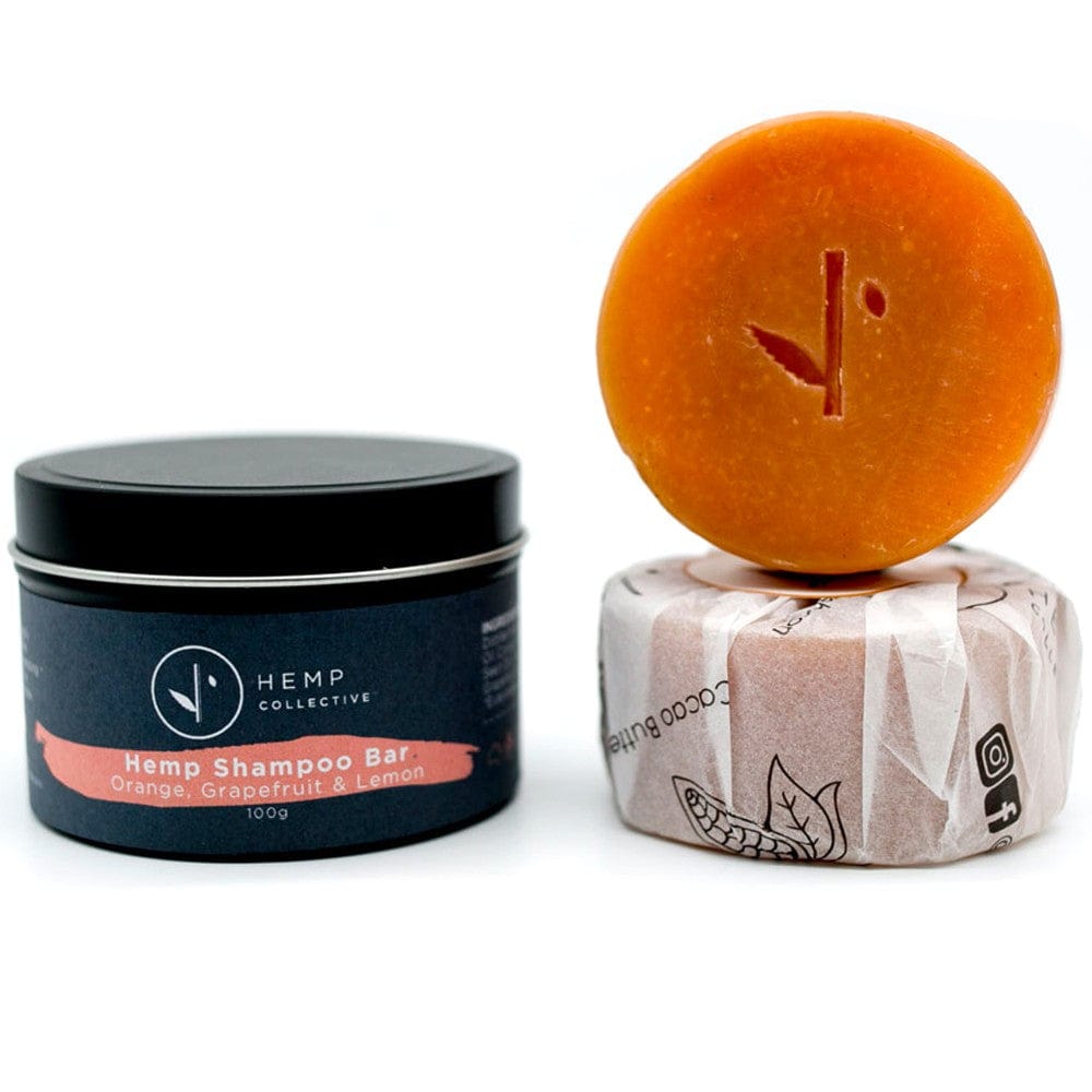 Hemp Collective Hemp Shampoo Bar Travel Tin 100g - Orange, Grapefruit & Lemon