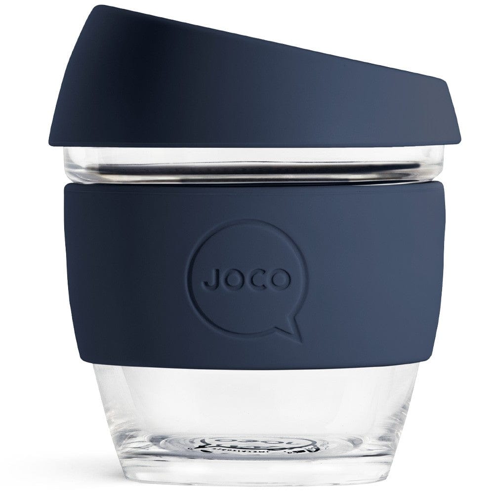 JOCO Small Glass Coffee Cup 235ml 8oz - Mood Indigo