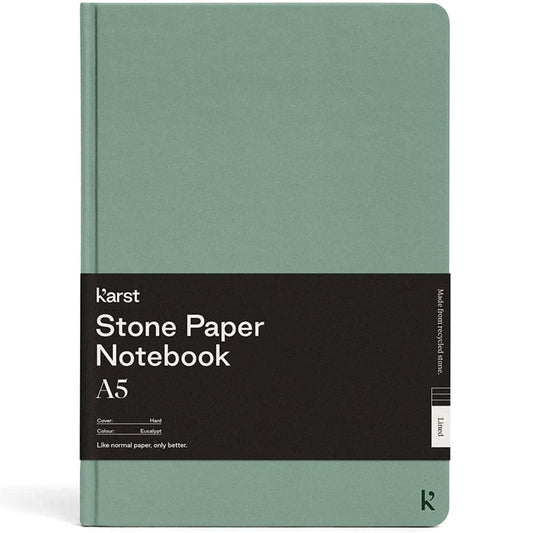Karst Stone Paper Hard Cover Notebook - Lined A5 - Eucalypt