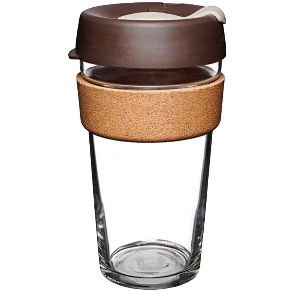 KeepCup Large Glass Cup Cork Band 16oz (454ml) - Almond