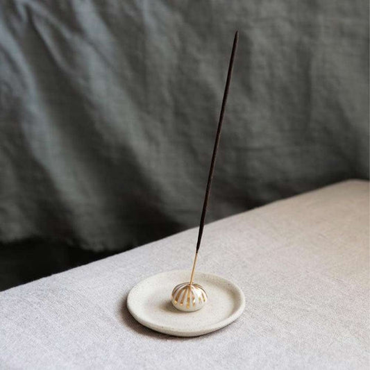 Kim Wallace Ceramics Incense Holder - Gold Lines