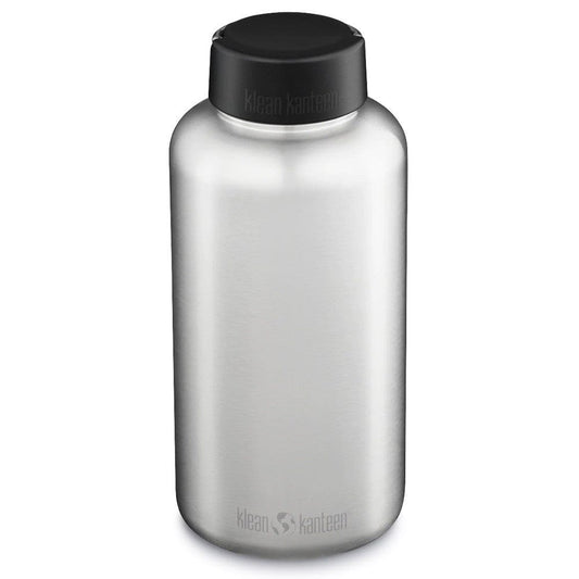 Klean Kanteen Stainless Steel Bottle Wide Loop Cap 64oz/1900ml - Brushed Stainless