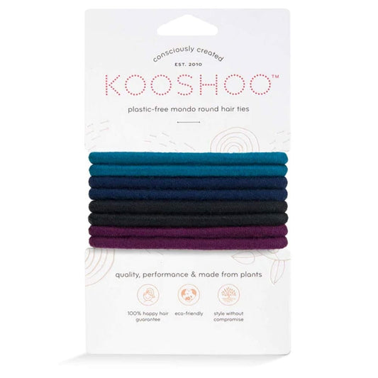 Kooshoo Plastic-Free Round Hair Ties Mondo 8 Pack - Dark Hues