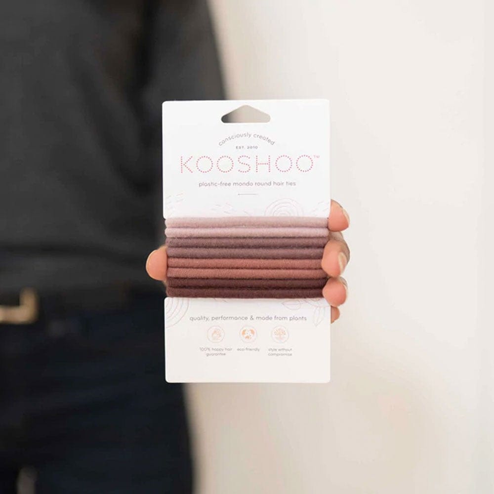 Kooshoo Plastic-Free Round Hair Ties Mondo 8 Pack - Earth Tints