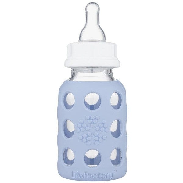 Lifefactory Glass Baby Bottle 120ml - Blanket Blue