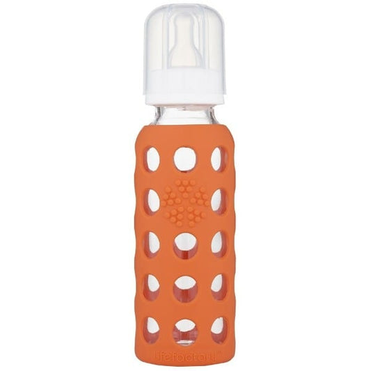Lifefactory Glass Baby Bottle 265ml - Papaya Orange