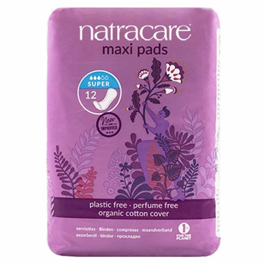 Natracare Organic Cotton Maxi Pads 12pk - Super