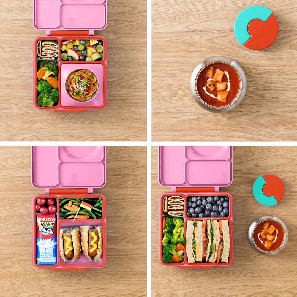 OmieBox Hot & Cold Bento Lunch Box V2 - Pink Berry