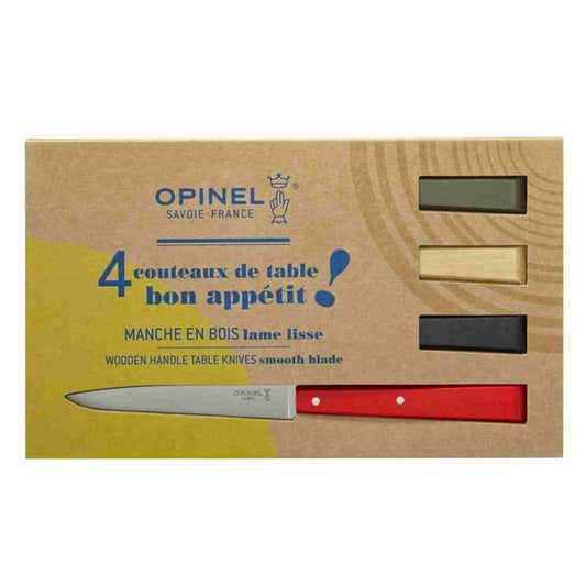Opinel Bon Appetit No.125 Stainless Steel Table Knife Set 4pc - Loft