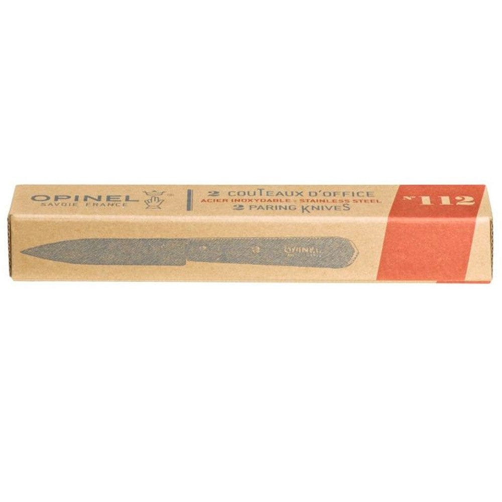 Opinel No.112 Stainless Steel Paring Knives in Box (Set of 2) - Natural