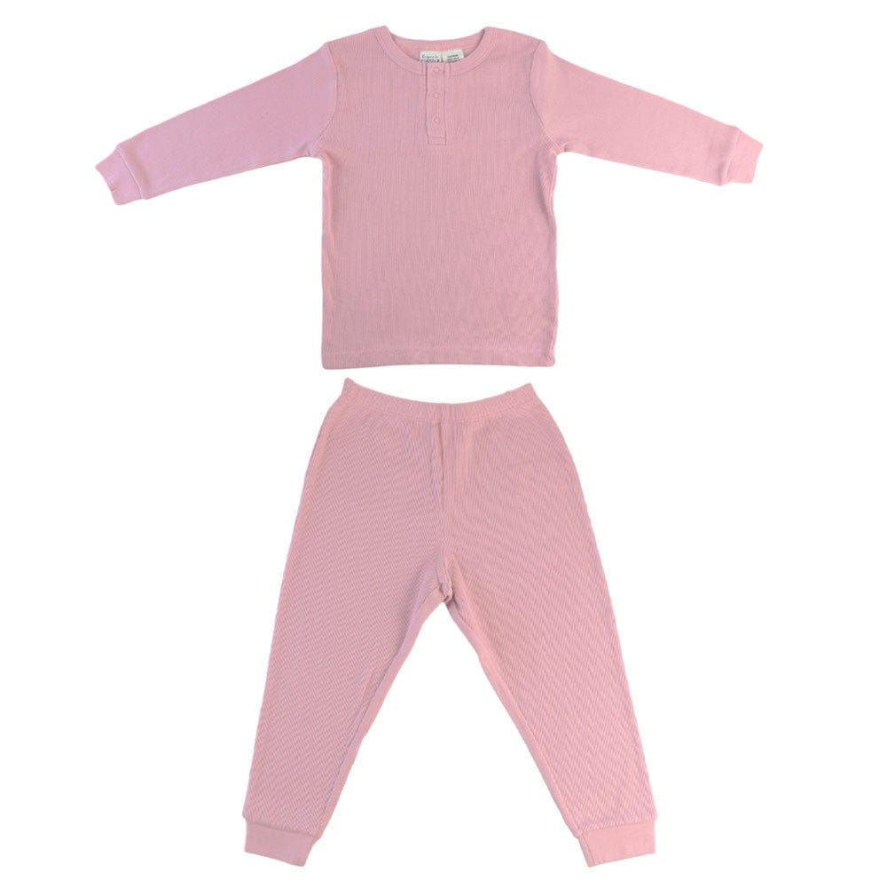 Organic Nights Children's Rib-Knit Long Pyjama Set - Cameo Pink