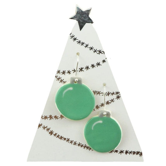 Paper Boat Press Bauble Hanging Earrings - Green