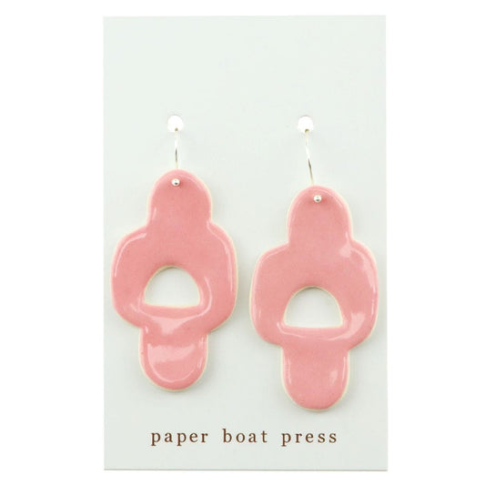 Paper Boat Press Geo Earrings - Pink