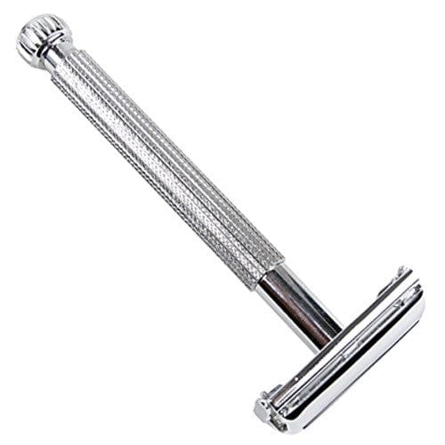 Parker 29L long-handled silver safety razor for shaving legs and body
