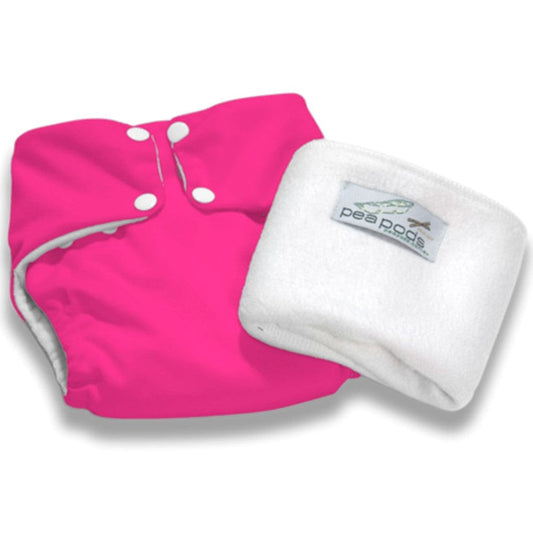 Pea Pods One Size Reusable Nappy - Hot Pink