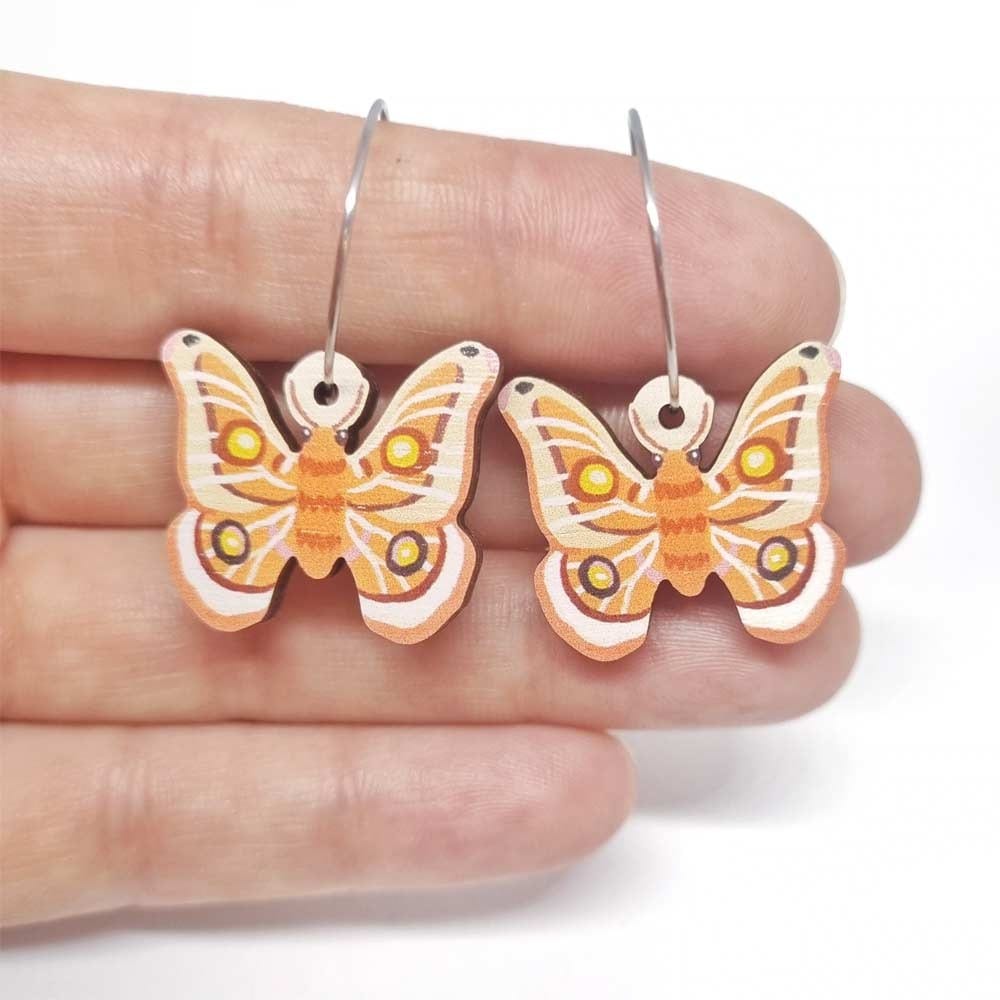 Pixie Nut and Co Emperor Moth Hoop Earrings
