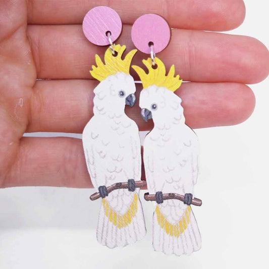 Pixie Nut and Co White Cockatoo Earrings
