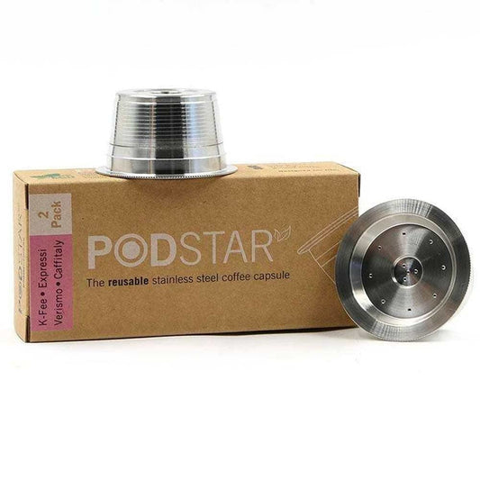 Pod Star Reusable Stainless Steel Coffee Capsule (2pk) - Aldi Expressi/Caffitaly